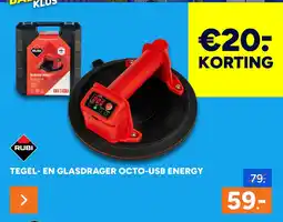 BOUWMAAT Tegel- en glasdrager octo-usb energy aanbieding