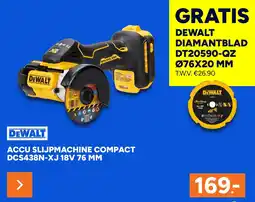 BOUWMAAT Accu slijpmachine compact dcs438n-xj 18v 76 mm aanbieding