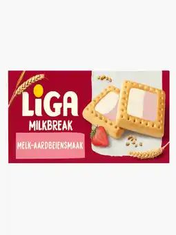 Flink Liga Milkbreak Duo Aardbei-Melk 245g aanbieding