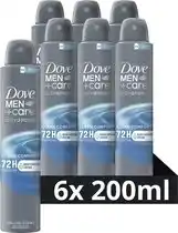 Wehkamp Dove Men+Care Advanced Clean Comfort anti-transpirant deodorant spray - 6 x 200 ml aanbieding
