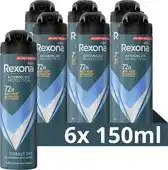 Wehkamp Rexona Men Advanced Protection Cobalt Dry anti-transpirant deodorant spray - 6 x 150 ml aanbieding
