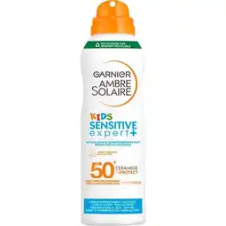 Etos Garnier Ambre Solaire Kids Sensitive Expert Hypoallergene Zonbeschermende Mist SPF50 150 ML aanbieding
