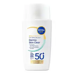 Etos NIVEA SUN UV Face Derma Skin Clear Zonnebrand SPF 50+40 ML aanbieding
