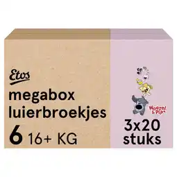 Etos Etos Woezel & Pip Luierbroekjes Extra Large Megabox Maat 6 16+ kg 60 stuks aanbieding