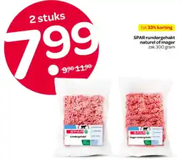 Spar SPAR rundergehakt naturel of mager aanbieding