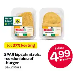 Spar SPAR kipschnitzels, -cordon bleu of -burger aanbieding