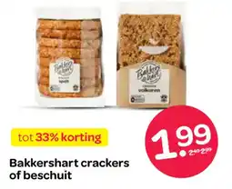 Spar Bakkershart crackers of beschuit aanbieding