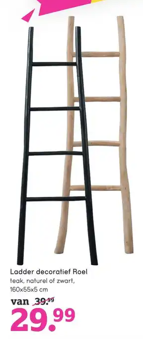 Leen Bakker Ladder decoratief Roel 160x55x5 cm aanbieding