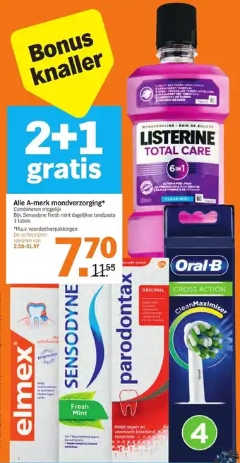 Albert Heijn A-merk mondverzorging aanbieding