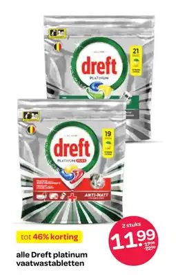 Spar Alle dreft platinum vaatwastabletten aanbieding