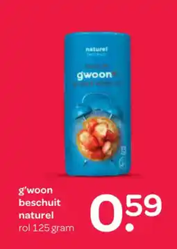 Spar G'woon beschuit naturel aanbieding