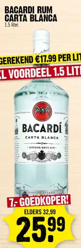 Super Dirck 3 Bacardi rum carta blanca aanbieding