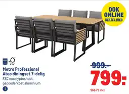 Makro Metro professional ateo diningset 7-delig aanbieding