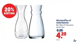 Makro Alle karaffen of waterkannen aanbieding