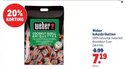 Makro Weber kokosbriketten aanbieding