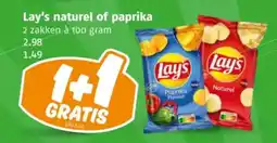 Poiesz Lay's naturel of paprika aanbieding