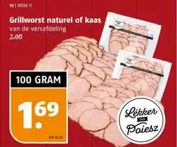 Poiesz Grillworst naturel of kaas aanbieding