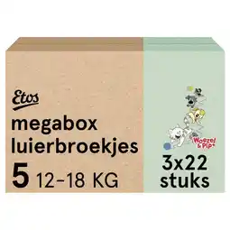 Etos Etos Woezel & Pip Luierbroekjes Junior Megabox Maat 5 12-18 kg 66 stuks aanbieding