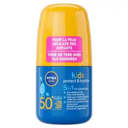 Etos NIVEA SUN Kids Protect & Play Roll-on Zonnebrand SPF 50+ Voor De Gevoelige Huid 50 ML aanbieding