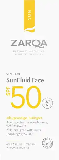 Etos Zarqa Sun Fluid Face SPF50 Sensitive 50ML aanbieding