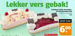 Poiesz Framboos witte chocolade of monchouvlaai half aanbieding