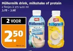 Poiesz Müllermilk drink, milkshake of protein aanbieding
