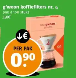 Poiesz G'woon koffiefilters nr. 4 aanbieding