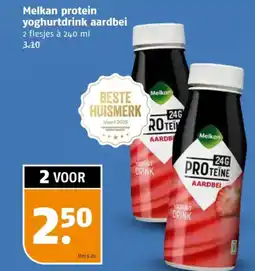 Poiesz Melkan protein yoghurtdrink aardbei aanbieding