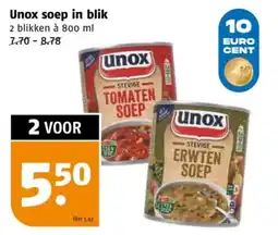 Poiesz Unox soep in blik aanbieding