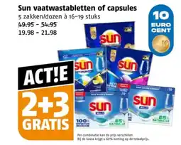 Poiesz Sun vaatwastabletten of capsules aanbieding