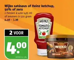Poiesz Wijko satésaus of Heinz ketchup, 50% of zero aanbieding
