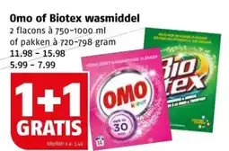 Poiesz Omo of Biotex wasmiddel aanbieding