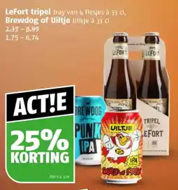 Poiesz LeFort tripel Brewdog of Uiltje aanbieding