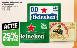Poiesz Heineken, Heineken 0.0% of Birra Moretti aanbieding