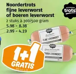 Poiesz Noordertrots fijne leverworst of boeren leverworst aanbieding