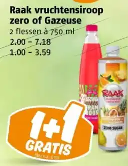 Poiesz Raak vruchtensiroop zero of Gazeuse aanbieding