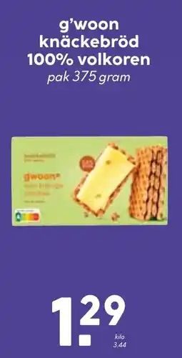 De Boerenschuur G'woon knäckebröd 100% volkoren aanbieding