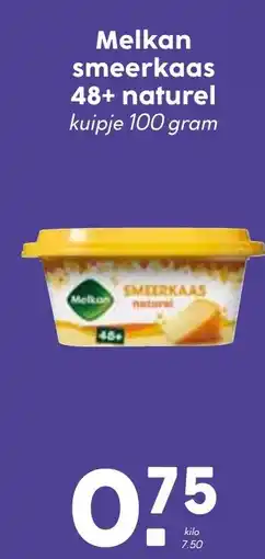 De Boerenschuur Melkan smeerkaas 48+ naturel aanbieding