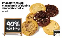 De Boerenschuur Chocolate chunk, macadamia of double chocolate cookie aanbieding