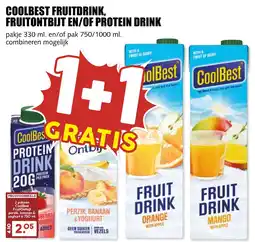 De Boerenschuur Coolbest fruitdrink, fruitontbijt en of protein drink aanbieding