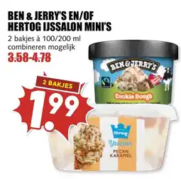 De Boerenschuur Ben & jerry's en of hertog ijssalon mini's aanbieding