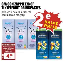 De Boerenschuur G'woon zappie en of tintelfruit drinkpakjes aanbieding