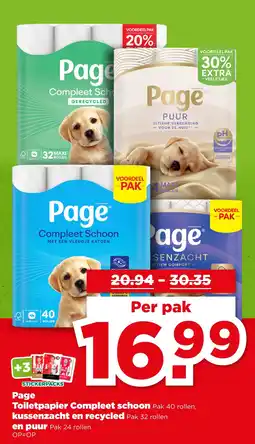 PLUS Page Toiletpapier Compleet schoon , kussenzacht en recycled en puur aanbieding