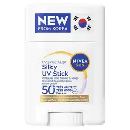 Etos NIVEA SUN UV Face Silky UV Zonnebrand Stick SPF50+ 150 ML aanbieding