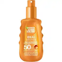 Etos Garnier Ambre Solaire Ideal Bronze Beschermende Melkspray ​SPF 50 150 ML aanbieding