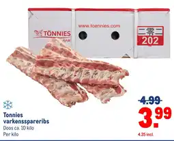 Makro Tonnies varkensspareribs aanbieding