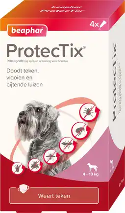 Intratuin Beaphar vlooiendruppels ProtecTix hond 4-10 kg 4 stuks aanbieding