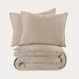 Wehkamp NOUS Living stone washed katoenen dekbedovertrek lits-jumeaux (240x220 cm) aanbieding