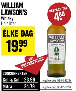 Dirck 3 William lawson's whisky aanbieding