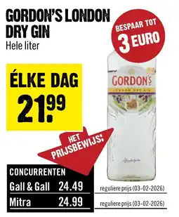 Dirck 3 Gordon's london dry gin aanbieding
